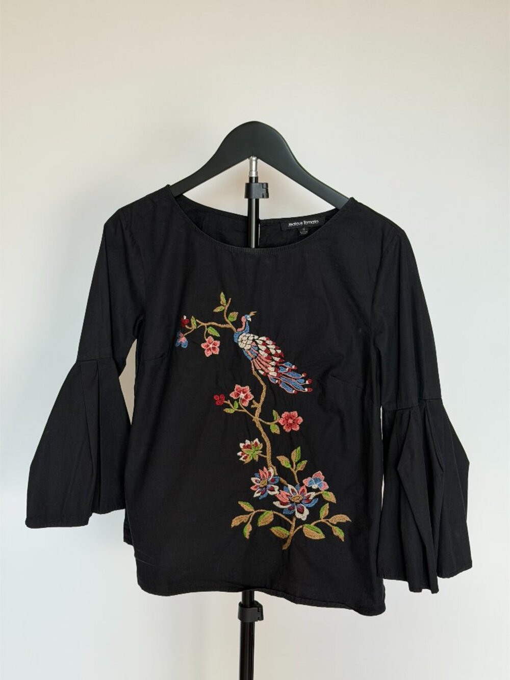 Jealous Tomato Embroidered Bell Sleeve Top